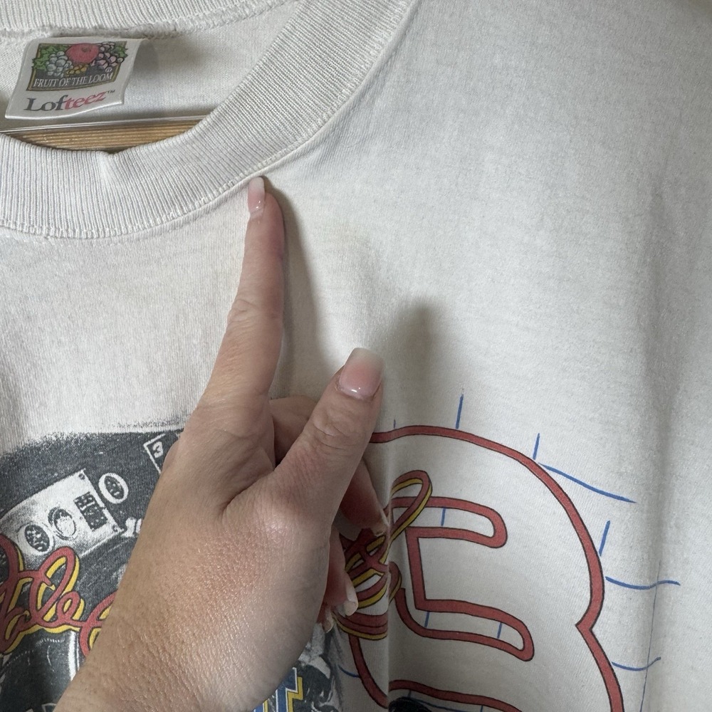 Vintage 1996 Dale Earnhardt T Shirt L White Blueprint Champion All Over Print 2x - Picture 5 of 8